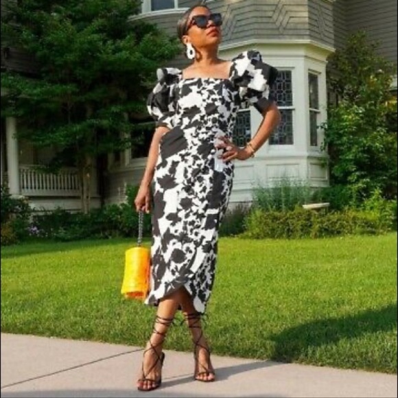 Christopher John Puff Sleeve Formal Dress - Picture 7 of 13